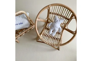 Kids Rattan Chair Mini Wicker Chair for Nursery storage cabinets, and baskets made from natural, creating a warm and safe space.