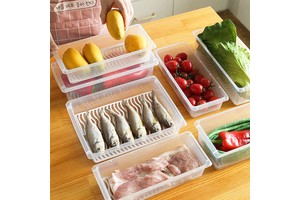 Hot Selling Home Kitchen Fridge Organizer Case Removable Drain Plate Tray Container Box