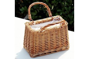 Custom Handmade Rattan Basket with Cloth Liner Eco-Friendly Woven Bamboo/Wicker Bag for Christmas & Valentine's Day