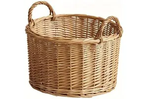 Chic decorative rattan basket for wall hanging storage in entryways bathrooms or creative small space designs