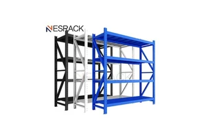 Adjustable 5 Layer Long Span Metal Warehouse Storage Shelving Rack Steel Boltless Medium Duty Durable Anti-Rust Powder Coated
