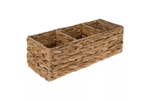 Three Section Water Hyacinth Basket