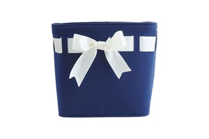 Elegant Bow Nonwoven Felt Eco-Friendly Space-Saving Storage Basket Modern Decorative Organizer for Living Room & Shelves