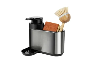 Masthome Stainless Steel Kitchen Sink Organizer Sink Caddy Kitchen Soap Dispenser Caddy