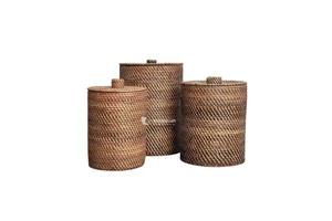 Woven Rattan Bohemian Design Laundry Basket Multi Color Sustainable Wicker Organizer for Home Laundry Gift Use Customizable