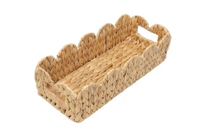 Fashion Design Toilet Tank Bathroom Vanity Tra Bathroom Tray Water Hyacinth Rattan Basket Empty Wicker Tray