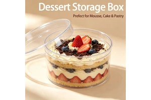 SUNSHING Transparent Round Shape Box Clear Plastic Gift Tub Acrylic Cake Dessert Container for Candy Bakery Packaging Storage