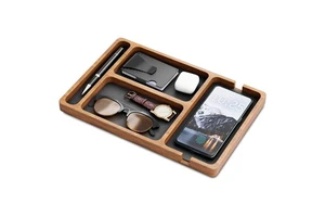 Multi-Functional Wooden Charging Storage Tray Watch/Phone/Key Organizer Home/Office Desktop Storage Supplies