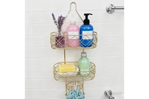 High Quality Bathroom Storage Rack Metal Wire Hanging Rack Shower Caddy Shelf for Bathroom