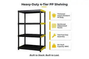 91*61*145cm Plastic Rack Storage Shelf Multi Tier Plastic Shelf Modular Plastic Shelving For Garage Warehouse Supermarket Office