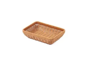 Modern Handmade Rectangular Plastic Rattan Wicker Fruit Basket Bread Woven Storage Baskets Home and Kitchen