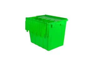 Best Quality Plastic Moving Crate Stackable Storage Attached Lid Containers Plastic Tote Turnover Box for Transport and Delivery