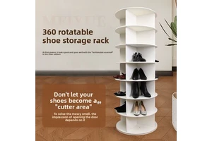 Simple Multi-Layer Rotating Shoe Rack 360-Degree Storage Organizer Plastic Bookshelf for Home Entrance or Students Customized
