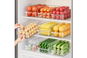 Kitchen Plastic Fresh Storage Transparent Plastic Rectangle Storage Box Egg Storage