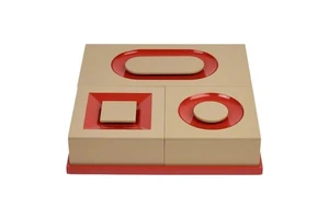 Beige Red Decorative Storage Box Geometric Design Home Organizer Storage Box Modern Handmade Decorative Organizer for Jewelry