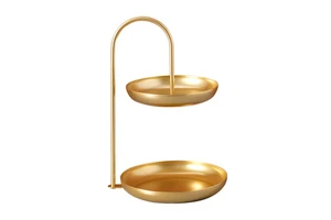 Multi-Functional 2-Tier Iron Classic Tray Living Room Bathroom Serving Organizing Stand Fruits Jewelry Snacks Dishwasher Safe