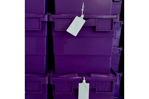 Solid Style Plastic Nesting Crate Moving Tote Boxes Stackable Storage For Moving Company With Attached Lid