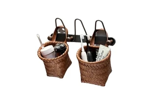 Wholesale Wall Mounted PP Rattan Woven Hanging Storage Basket Kitchen Ginger Garlic Onion Organizer Waterproof Home Decor Bin