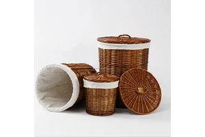 JY Set Of 4 Luxury Large Canvas Laundry Baskets Wholesale Outdoor Dirty Laundry Hamper Buckets & Storage Basket