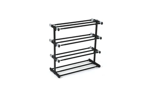 Modern Durable Iron Extendable Lightweight Shoe Rack Foldable Detachable Organizer Double Tiers Glossy Finish for Living Room