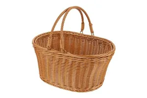 New Stylish Modern Eco-Friendly Hand Woven Natural Golden Grass Rattan Storage Basket for Home Kitchen Desk Use