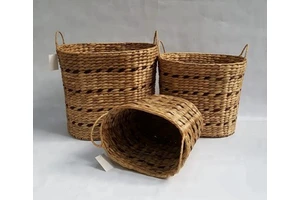 Eco-friendly 100% Handmade Natural Color Water Hyacinth Clothing Storage Basket From Vietnam-MIFAVN WH-1716