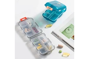 Portable Travel Pill Organizer Moisture-Proof Plastic Pills Box Daily Medicine Vitamin Holder with Convenient Pocket Purse Case