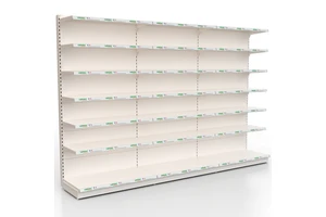 Low MOQ Heavy Duty Iron Metal Double-Sided Supermarket Shelves Gondola Racks For Convenience Stores Snack Shops Customizable