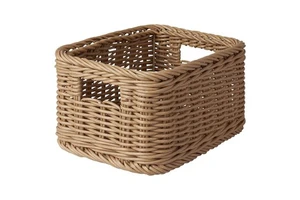 Modern Style Factory-Handwoven Rectangular Rattan Basket Natural Material for Bread Fruit and Vegetables