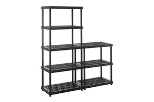 Hot Selling Warehouse Store Garage Plastic Shelving Storage Shelves Rack Plastic Shelf Unit 5 Layer