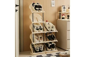 Plastic Household Multi-layer Foldable Shoe Racks & Cabinets with No Installation Required for Seam Entrance Storage