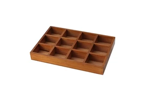 Modern Vintage Standing Wood Desktop Cosmetic Organizer Lacquer Finish Lipstick Storage Box Single Compartment Living Room Tray