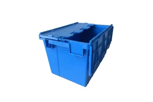 High Quality Stackable Tote File Storage Box Attached Lid Container Plastic Moving Storage Box