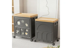 Foldable Storage Bins on Wheels with Lid, Ideal for Food Storage, Kitchen Organizers and Storage & Home