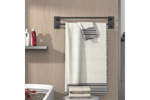 Double Layer Stainless Steel Towel Rack For Bathroom, No-hole Kitchen Storage Rack Hotel Towel Holder Storage Rack
