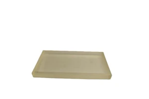 Frosted Translucent Light Yellow Resin Rectangular Bathroom Vanity Tray Decor Storage Plate Storage Organizer Plate Storage Tray