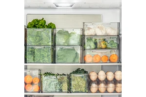 BPA Free Bins Clear Plastic Bins Fridge Refrigerator Organizer For Fridge Freezer Kitchen Cabinet Pantry Organization