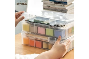 Multi-functional Item Storage Container Double-layer Transparent Plastic Storage Box for Home