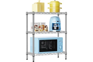 3-Tier Storage Organizer Wire Rack Black Steel Shelving Unit Adjustable Storage Racks & Shelving Units