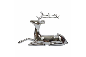 Luxury Art Deco Electroplated Silver Resin Deer Wine Rack Stylish Animal Ornament Wedding Home Decor Wine Storage Interior