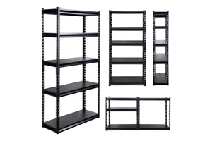 Heavy Duty Boltless Rivet Shelving Steel Shelf Racking Iron Storage Stacking Rack Metal Shelves for Garage Warehouse Industrial
