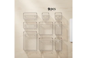 Multipurpose Eco-Friendly Space-Saving Clear Plastic Storage Bins Trays for Jewelry Kitchen Tools Bathroom Vanity Cosmetic