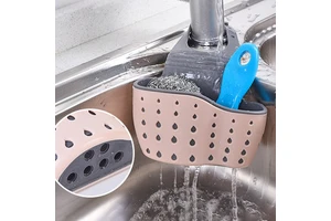 Sink Accessories Organizer Rack Adjustable Soap Sponge Holder Shelf Hanging Drain Basket for Kitchen