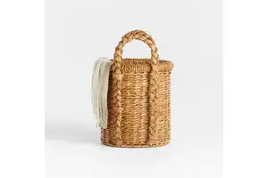 Modern Design Rattan Basket Natural Color Big Basket for Home Clothing Storage Rattan Basket Hot Sale Indian Rattan Handicrafts
