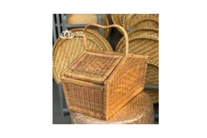 Product Picnic Rattan Baskets Basket Rope Storage Rattan Seagrass Picnic Cotton Stair Wicker Baskets Made in Viet Nam