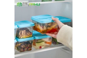 Multi-Functional Kitchen Fruit Vegetable Meat Storage Box Transparent Plastic Refrigerator Food Container Organizer With Lid