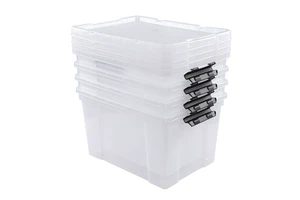 Spacious Transparent Plastic Storage Box for Bedroom Clothes Quilts Camping and Car Trunk Organization