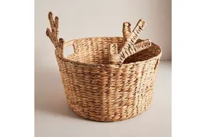 Haprosimex Super September Friendly Foldable Water Hyacinth Plant Fiber Hand-woven Rattan Storage Basket Vietnam BSCI Sedex