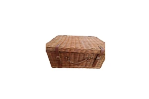 High Quality Large Wicker Rattan Picnic Basket with Accessories - Natural Bamboo Picnic Basket with Handle - Home Party Gift