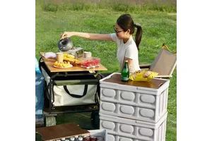 Camping Home House Hold Plastic Storage Bin Foldable Container Plastic Large Storage Containers